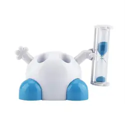 2023 New Arrivals Bathroom Cute Cartoon Animal Design ABS Plastic Toothbrush Holder for Kids with 3-minute Hourglass Sand Timer