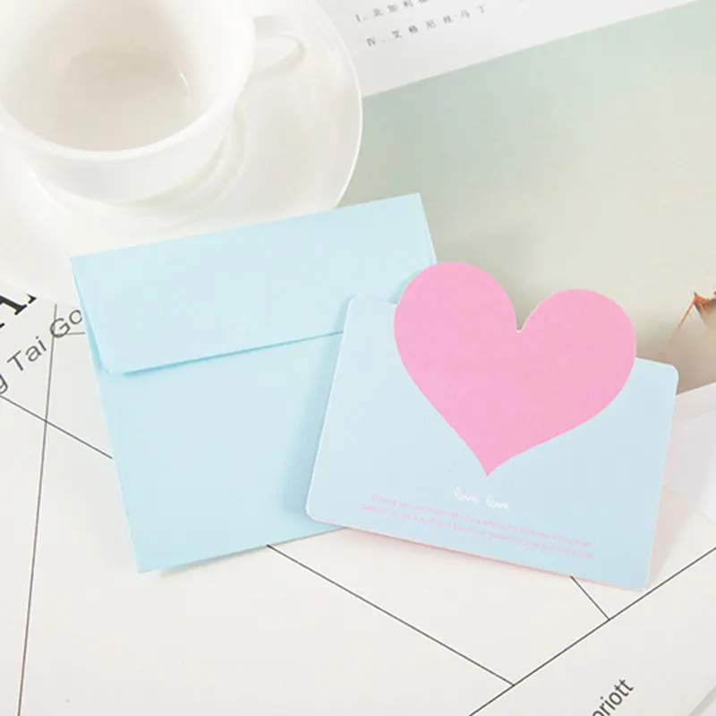 Valentine Cards Heart Pattern Love Cards Romantic Greeting Cards with Red Envelopes For Valentines Day