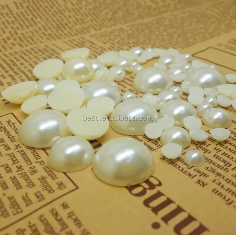 Yiwu Factory wholesale Garment Accessories 3-20mm Loose ABS imitation pearl beads,Flatback half round pearl beads