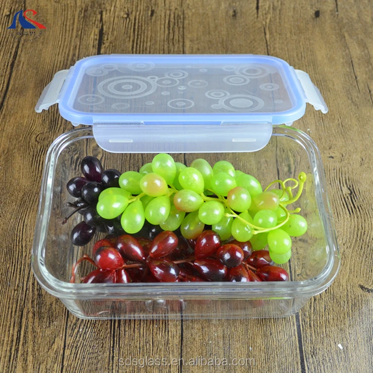 Multiple Sizes Square Microwave Oven Safe Glass Storage Container Sustainable Lunch Bowl Airtight Rectangular Bento Boxes