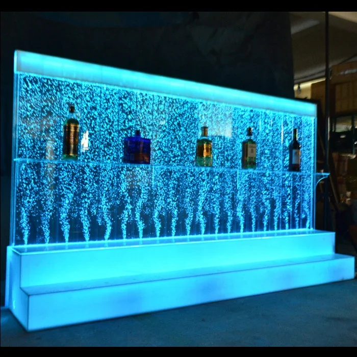 Современная Гостиная светодио дный светящийся воды пузырь стены аквариума вина шкафы бара