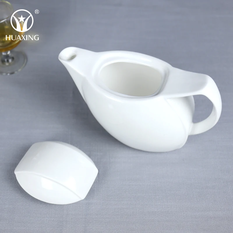 custom made chaozhou high white round ceramic coffee tea pot with lid