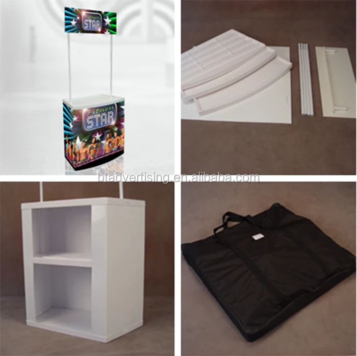 Shanghai factory trade show modern shop counter design promotion table