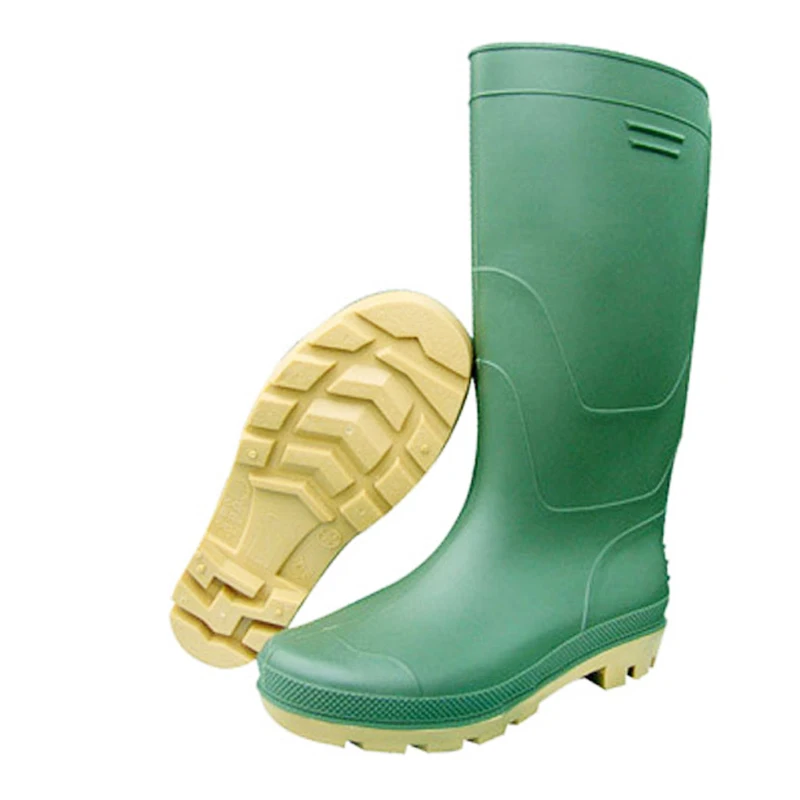 
CE green black PVC plastic gum boots agriculture work safety shoes waterproof protect rain boots workers rubber gumboots for men 