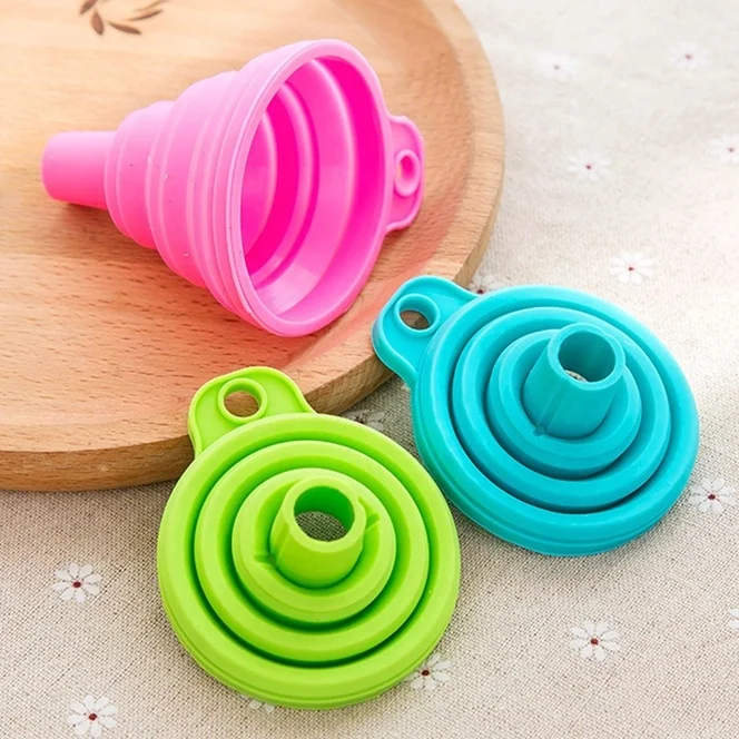 Amazon hot sale  silicone folding funnel kitchen appliances  portable collapsible Silicone Oil Funnel