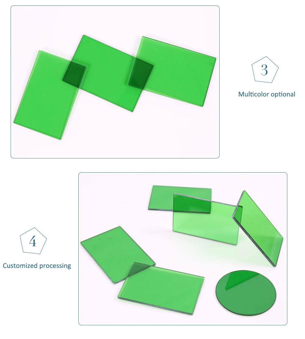 Absorption Color glass optical filter Green optical glass