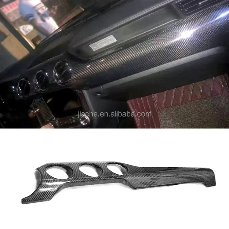 
Real Carbon Fiber Interior Trims Dashboard Meter Bar Cover Mouldings For Ford Mustang 2015 2016 2017 Center Console decoration 