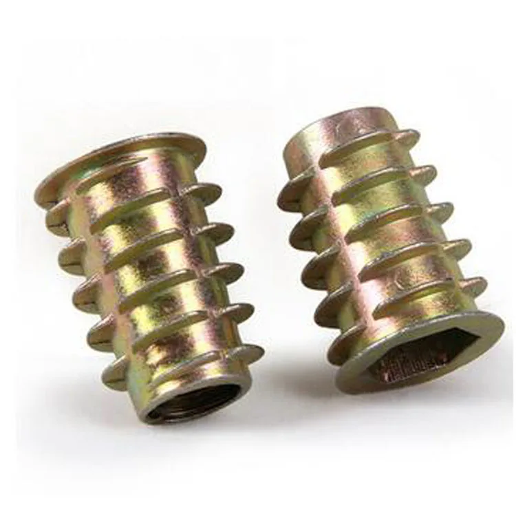 Hex Drive Screw Threaded Insert Type D Nut For Wood with Flange M4/M5/M6/M8/M10