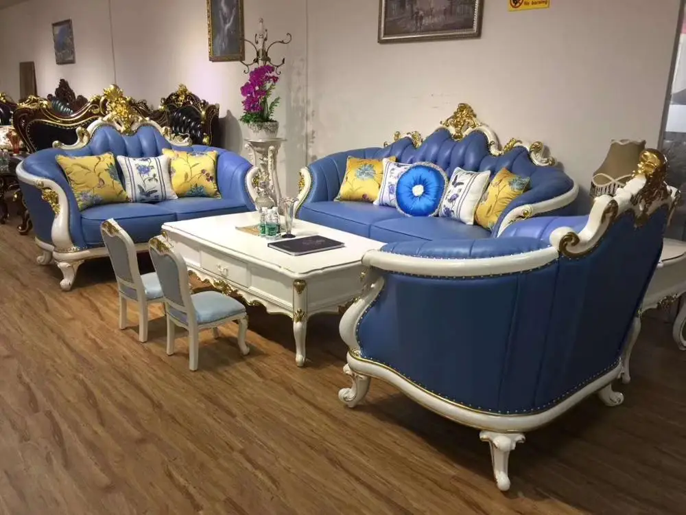 
European style wood carved sofa set 