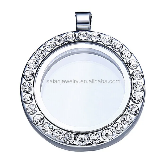 Manufacturer Stock zinc alloy can open glass pendant locket 25 mm box pendant