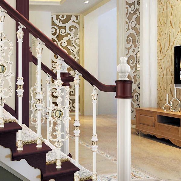 Wholesale Newest Luxury Gold Color Balustrades Handrails Aluminum Exterior Stainless Steel Staircases Railing Handrail Design