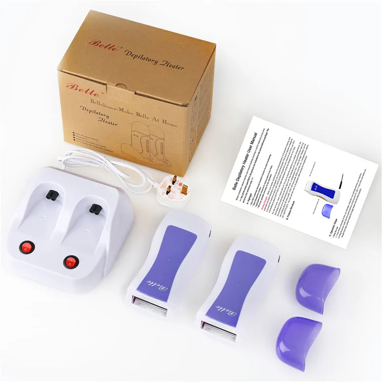 Double Depilatory Wax Heater Hot Body Hair Removal Roll On Depilatory Waxing Machine with Heater Base