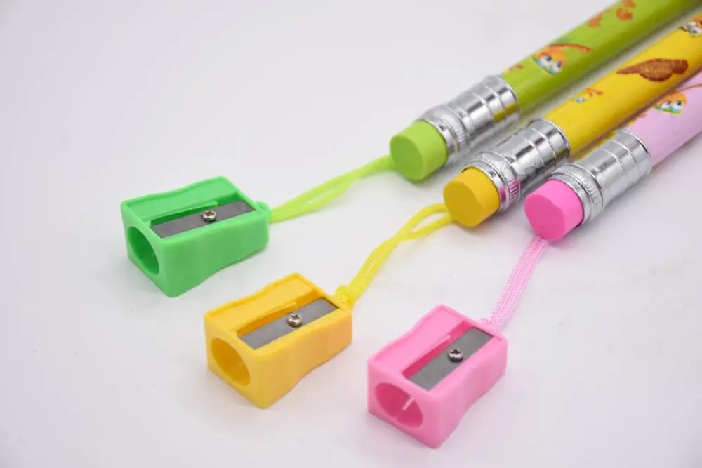 Hot sale custom logo wooden jumbo pencil with sharpener