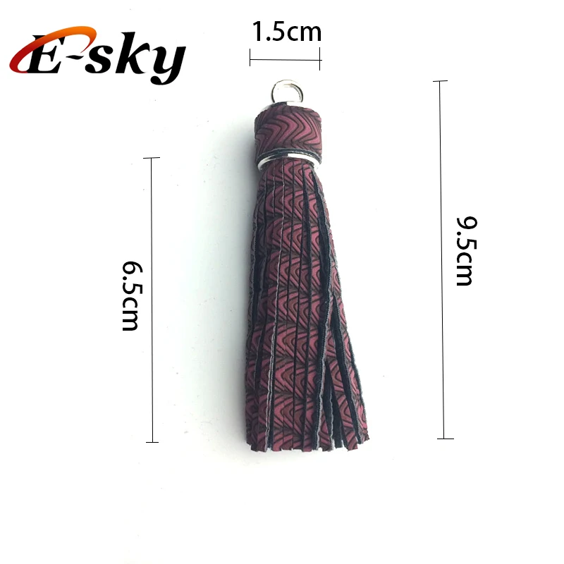 Durable use unique design soft leather tassel leather keychain tassel