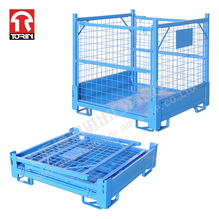 Torin LK21 складной Штабелируемый полуоткрытый квадратный ящик для Труб Контейнер для поддонов из проволочной сетки металлический поддон