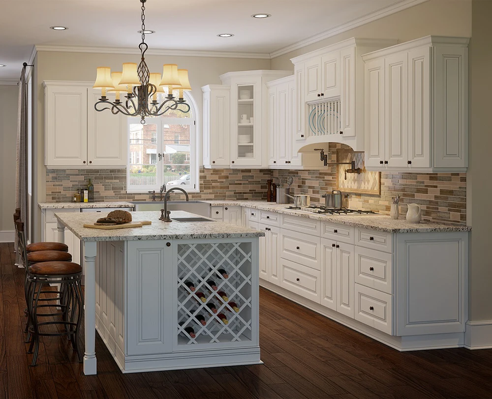 American Wooden White Discontinued Modular Kitchen Cabinets Made In China