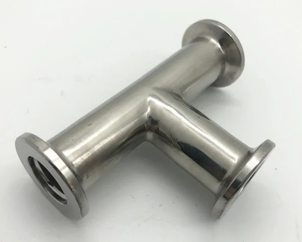 Wholesale stainless steel 304 vacuum flange Tee pipe fittings NW25