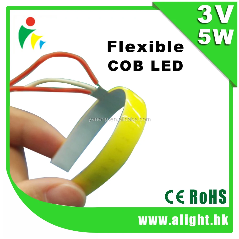 Гибкий COB светодиодные полосы постоянного тока 3 Вт 5 15 16 30 Epistar чип 300 люмен ручка свет