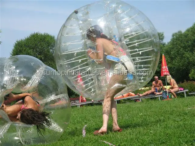 Hot Selling Adult TPU / PVC Body Zorb Bumper Ball Suit Inflatable Bubble Football Soccer Ball With Colored Dots
