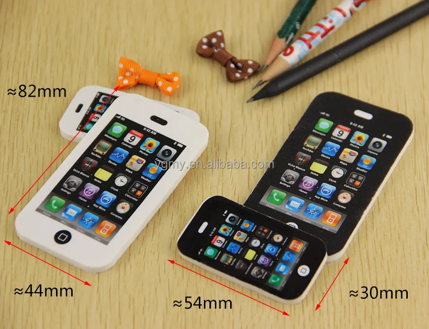 Creative Fashion Mobile Phone Shape Pencil Eraser Cartoon Cute School Supplies Erasers Kids Stationery Rubber