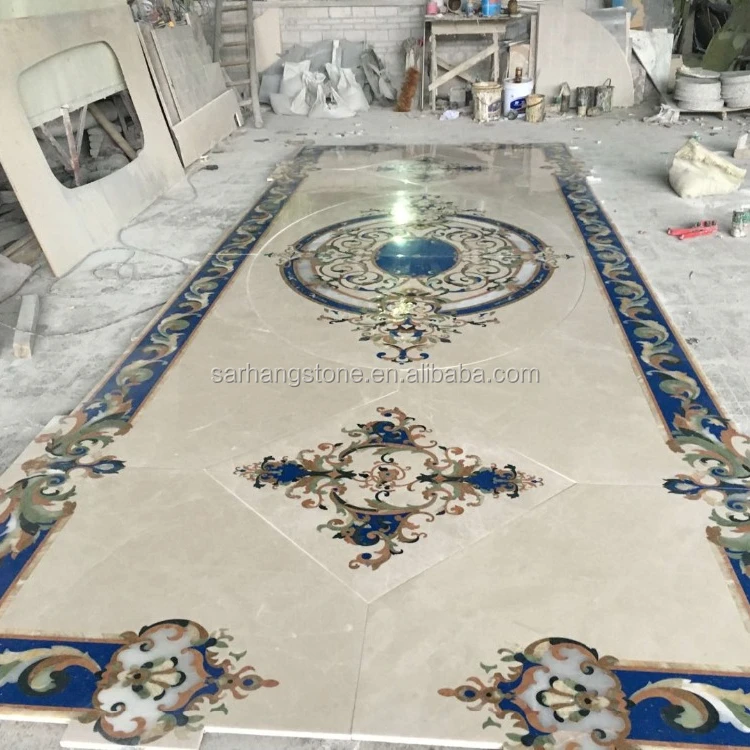 
Waterjet marble Floor Medallion pattern design 