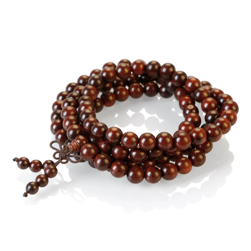 
Sandalwood Buddhist Prayer Beads, 108 Mala Beads Rosary Long Necklace 