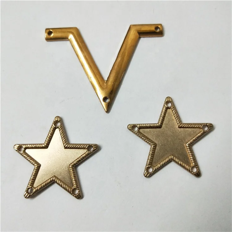 Square diamond triangle metal label Pentagram metal brand jeans logo signage badge trademark