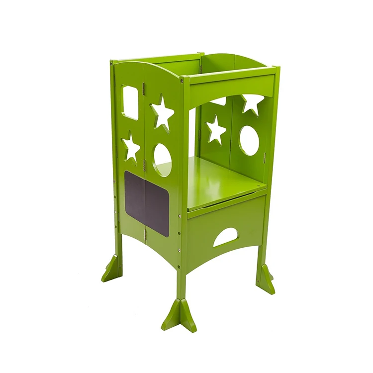 Обучающая мебель Монтессори, продукт, складной гид, рукоделие, кухня, помощник, ограниченный выпуск, зеленая кухонная игрушка, деревянная