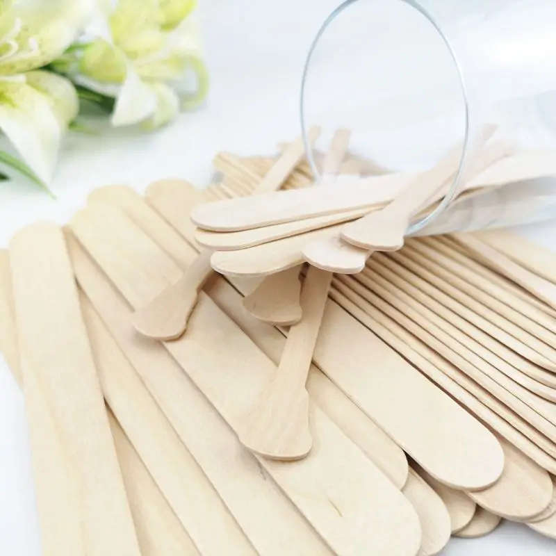 Depilatory wax sticks wooden wax applicator spatula for body face