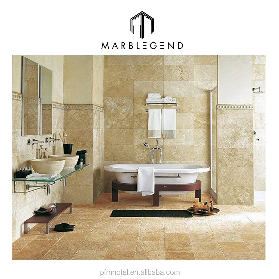 Украшение для ванной комнаты из натурального камня идеи дизайна интерьера стены травертина