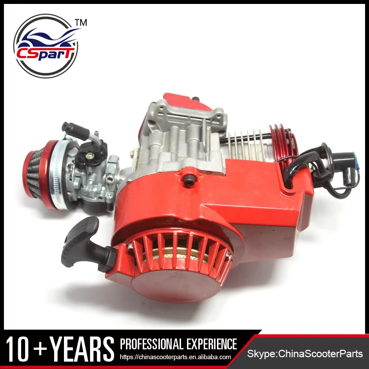 Racing 49CC Gasoline Engine Alu Pull Start 15MM Carburetor CNC head Air filter Mini Moto Pocket ATV Quad Buggy Dirt Pit Bike Red