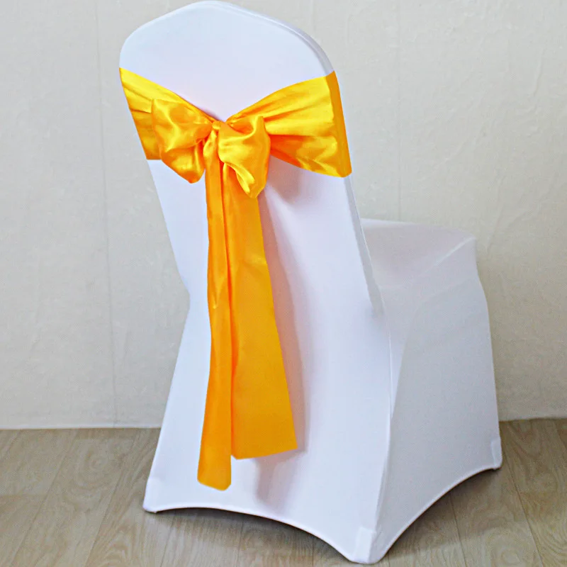 Satin Chair Sash  Chair Cover Ribbon for Wedding Chair Decoration