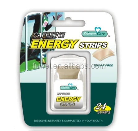 24pcs caffeine energy oral fresh breath mint strips