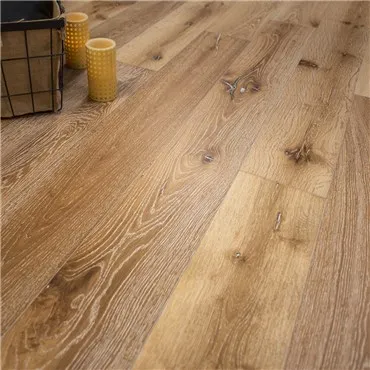 12mm Smoked Deep Wire Brushed Surface old color White Oak Wood Parquet Floor