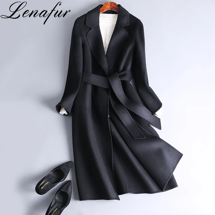 Winter cashmere wool long coat, fashion woman winter wool coat