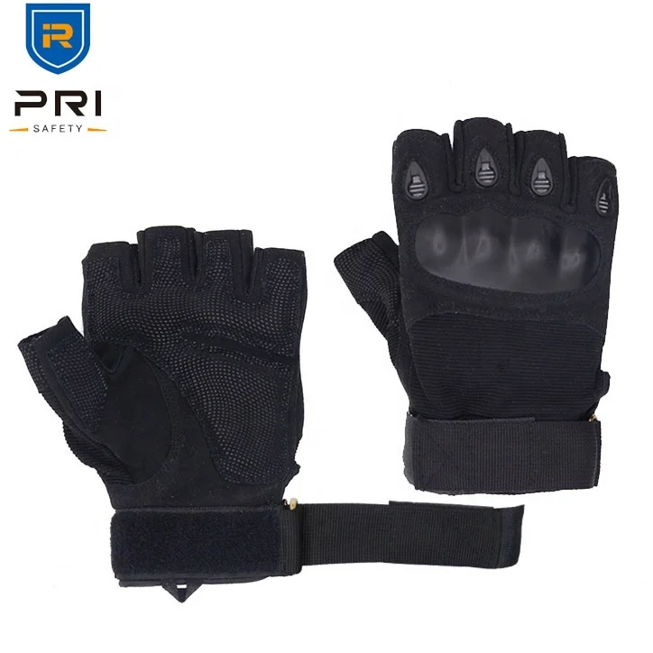 PRI Long Wrap Fingerless Black Camo Motocross Tactical Driver Gloves Leather, Tactical gloves