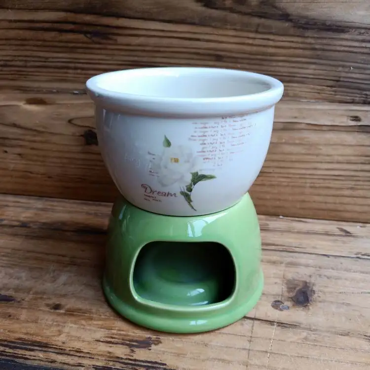 
Decal fondue set stoneware kitchen cheese fondue 