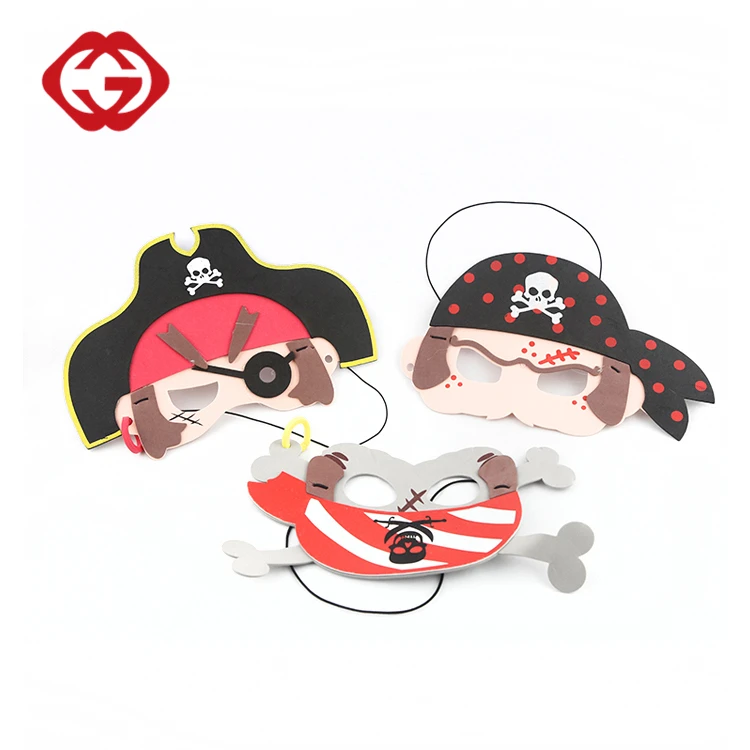 Kids Eva Halloween Pirate Party Masks Custom Design Promotional Cartoon Halloween Decoration,halloween CN;ZHE Guchen