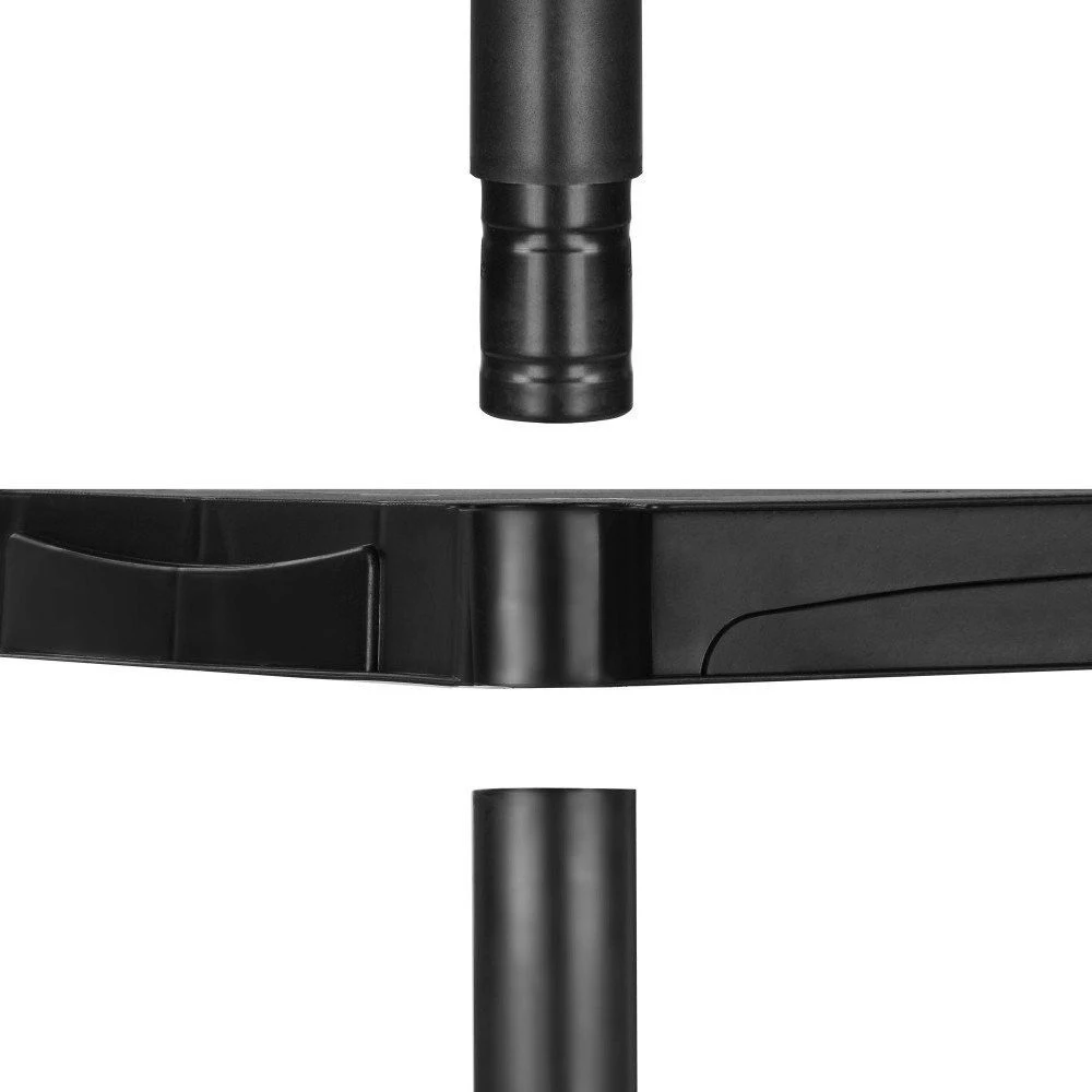 4 Tier Black Plastic Shelving Rack Unit Shelf Organiser Holder Garage Shed