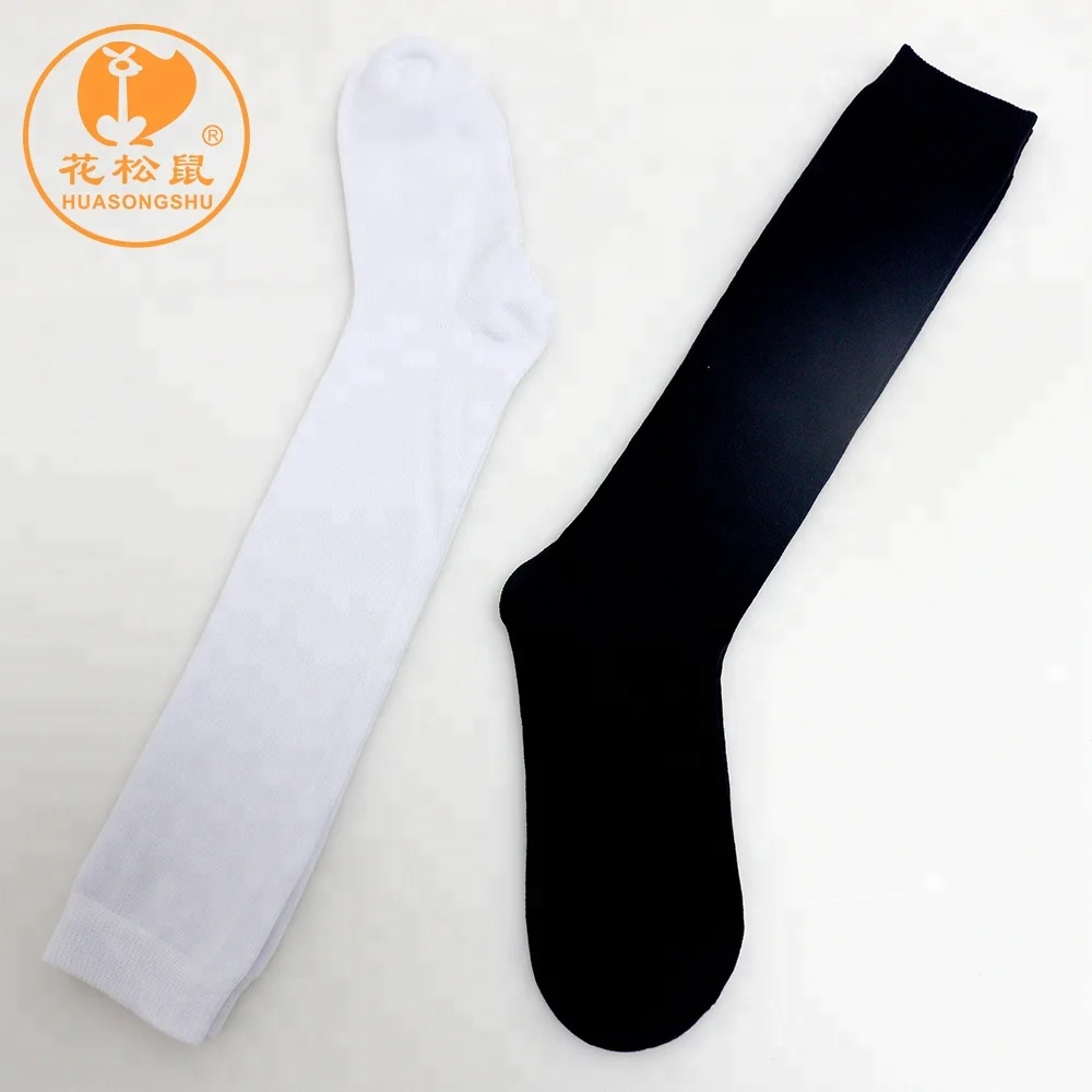 Black white  Over Knee High Socks Kids Children White Dance Plain White Socks Tube Girls School Socks