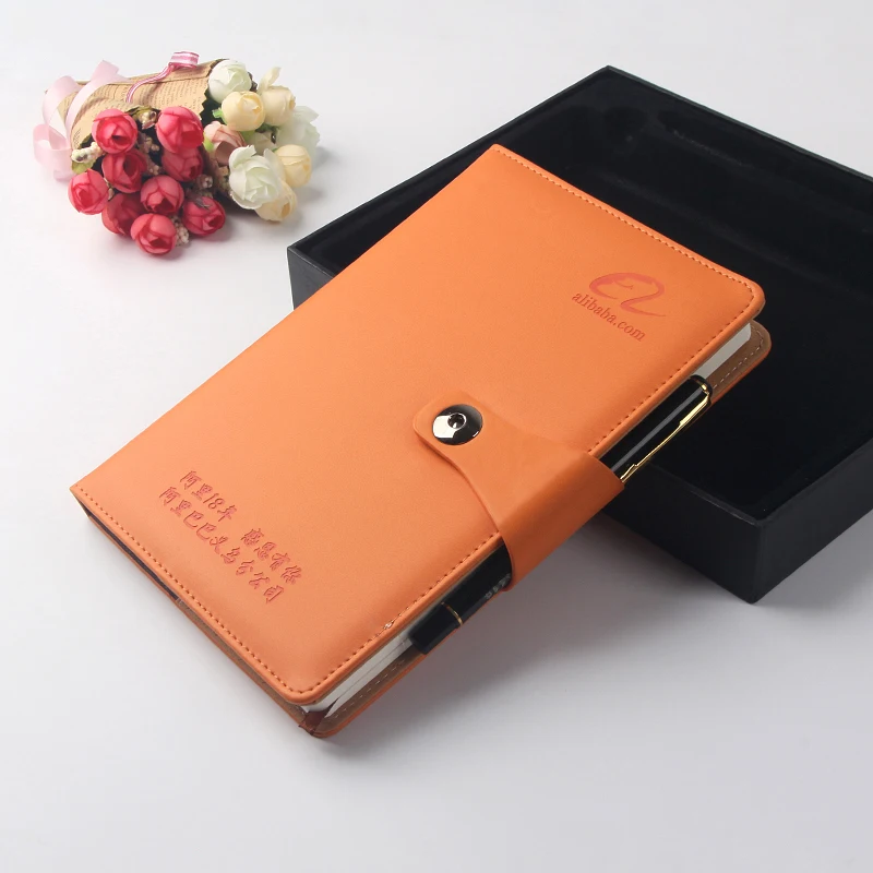 Business pen set metal ball point pen and elegant book customized logo for office gift