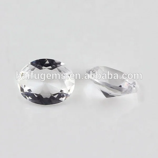 Wholesale factory price oval loose gemstone white topaz crystal glass stones for jewelry