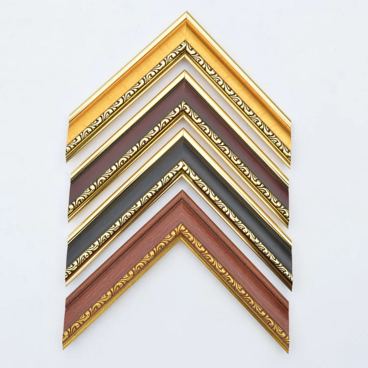 1.5 inch wide small ps moulding plastic gold picture photo frame moulding