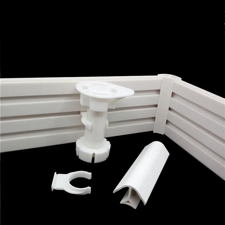 Wooden grain white PVC laminate plastic skirting boards
