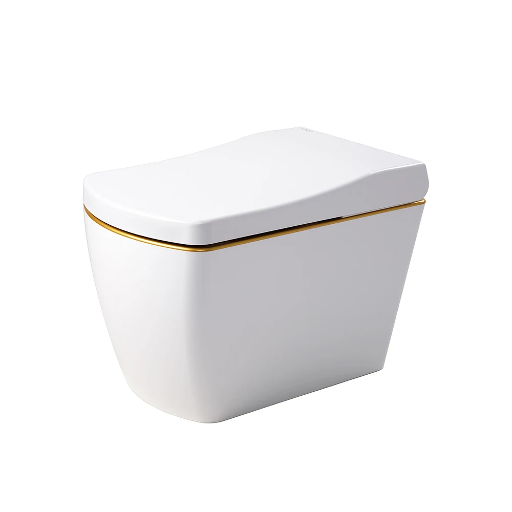 Automatic sensor flush gold plated smart bidet one piece toilet