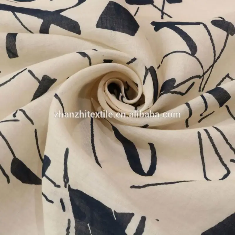 
best selling soft digital printed 100% ramie linen fabric 