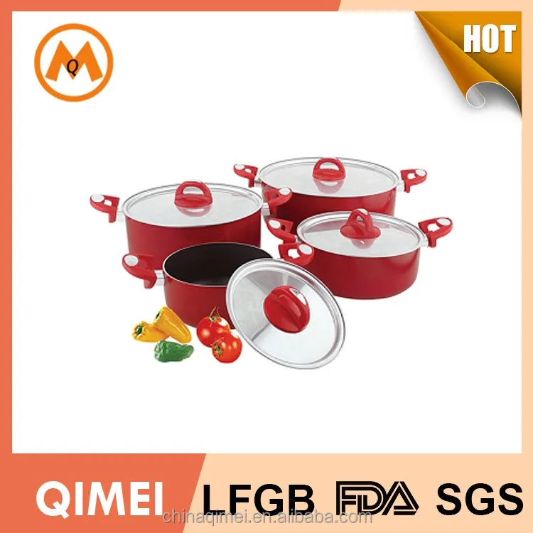 10pcs non stick aluminum casserole set with glass lid