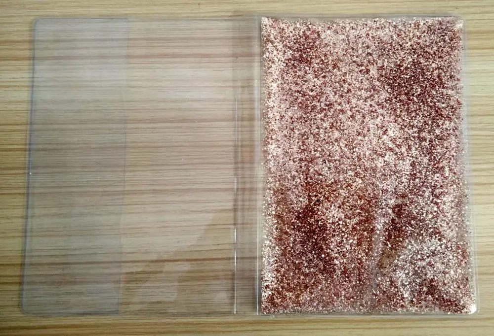 oil filled custom liquid filled glitter filled notebook cover