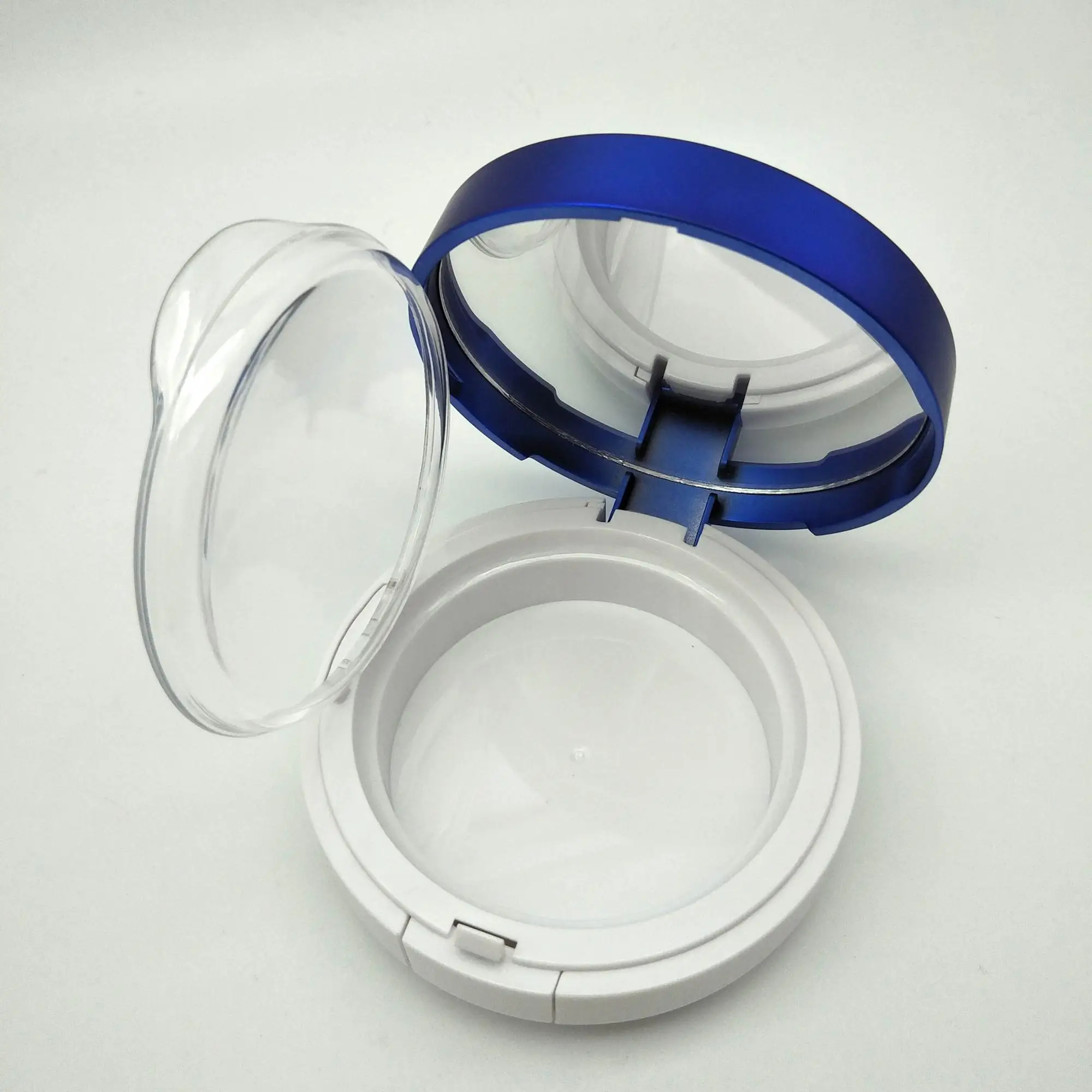 
High Quality Round Empty Compact Powder Container Pressed Powder Case Plastic Personal Care UV Coating Accept Aseptic 