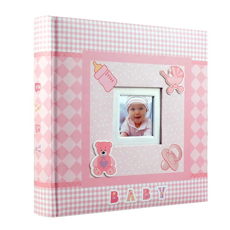 Small design baby photo album paper printing  new born baby photo book 4x6 Paper slip in 200 photos lovely picture album 10*15cm